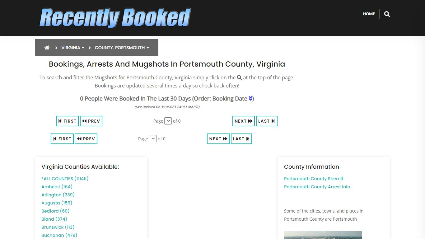 Bookings, Arrests and Mugshots in Portsmouth County, Virginia